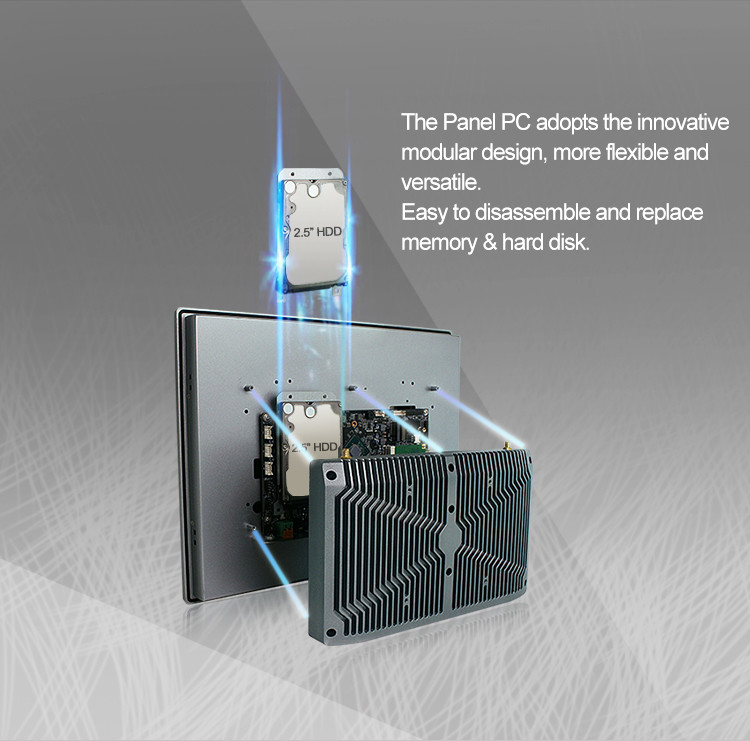 Widescreen 12.1Inch Industrial Touch Panel Computer , Intel J1900 Panel Pc Touch Screen