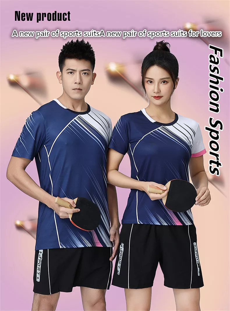 2022 badminton women's quick drying sports suit men's summer women's fashion competition culottes short sleeve table tennis ball