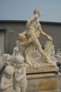 Quality Antique man stone sculpture with lion wholesale
