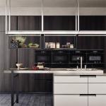 Customized Waterproof Modern Luxury Kitchen Cabinet with Eased Edge Countertop