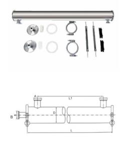Quality Stainless Steel RO Membrane Housing Reverse Osmosis Pressure Vessels For UF NF MF Membrane wholesale