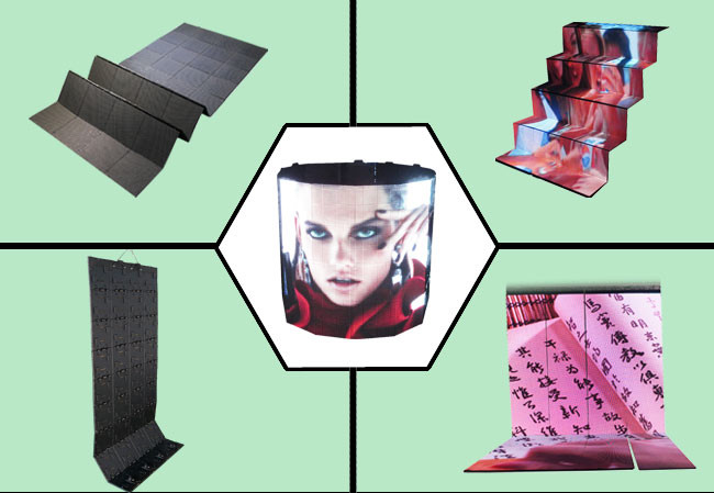 Advertisement 6mm Soft Flexible Video Screen , Foldable Led Display For Concert Stage