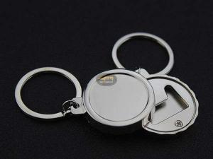 Quality Cheap Promotion Gift Zinc Alloy Bottle Cap Shape Blank Logo Engraved Key Ring Bottle Opener wholesale