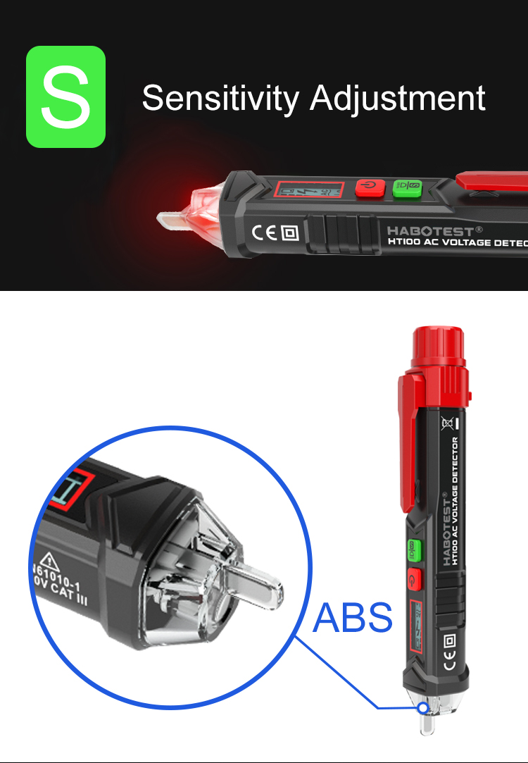 Non Contact Electrical Tester Pen , Non Contact Voltage Tester Pen With LCD Display
