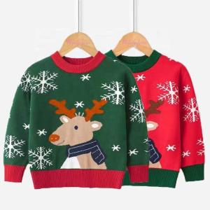 Quality Fall Winter Children Clothes Toddler Pullover Cartoon Sweaters Knitted Christmas Sweater For Kids wholesale