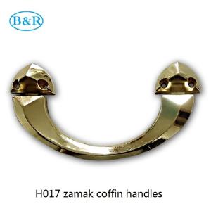 Quality Zamak Coffin Accessories Herrajes Para Ataudes H017 Rocker Casket Handles Size 22.5 * 11.5 Cm wholesale
