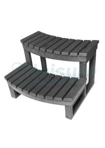 Quality Synthetic 2 Tier Hot Tub Spa Steps Weatherproof Grey Color 600×550×370 Mm wholesale