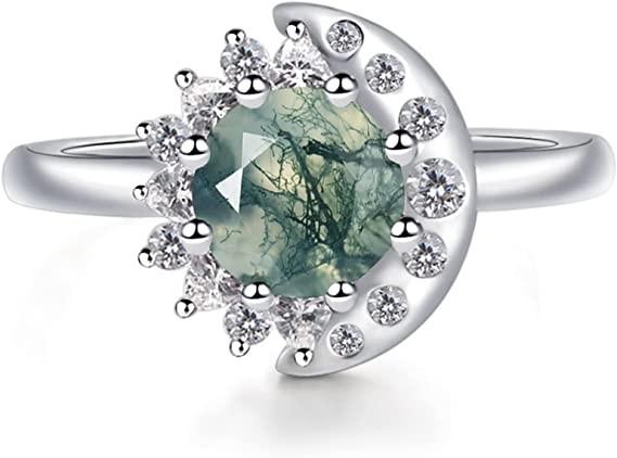 925 Sterling Silver Marquise Shape Jade Aventurine Open Leaf Rings Olive Leaf