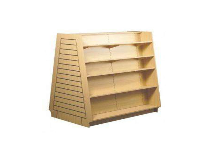 Stacked Type Wood Slatwall Display Stand Freestanding Space Saving For Retail Shop