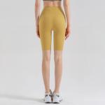 Sanded nude feeling exercise yoga pants women's running fitness shorts no