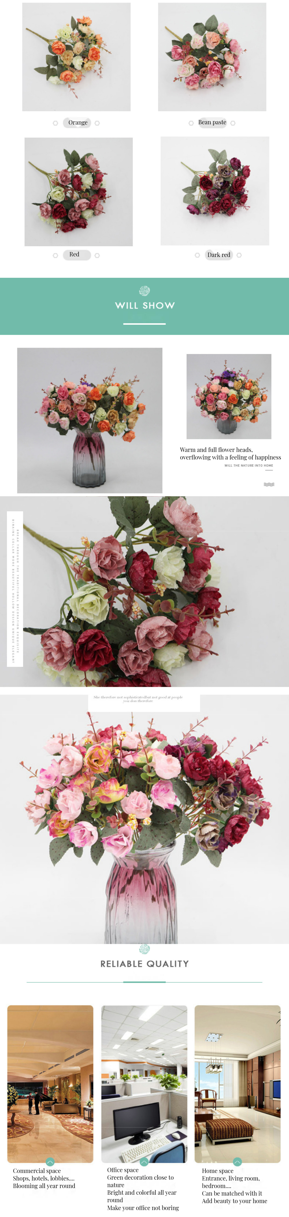 Elegant 21-Diamond Roses Fall Bouquet Dry Artificial Flowers for Mother's Day Wedding and Christmas Decor