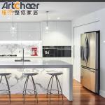 Kitchen Cabinet with Single Kitchen Island and Lacquer Door Panel Surface