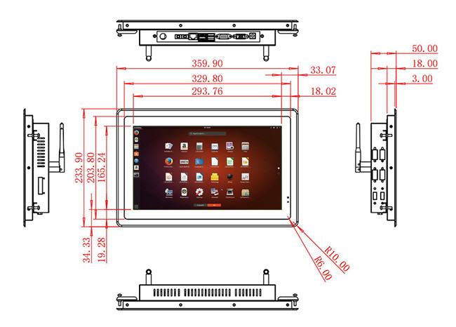 13.3-Inch Slim Linux Screen for Retail Interfaces and Public Information Systems