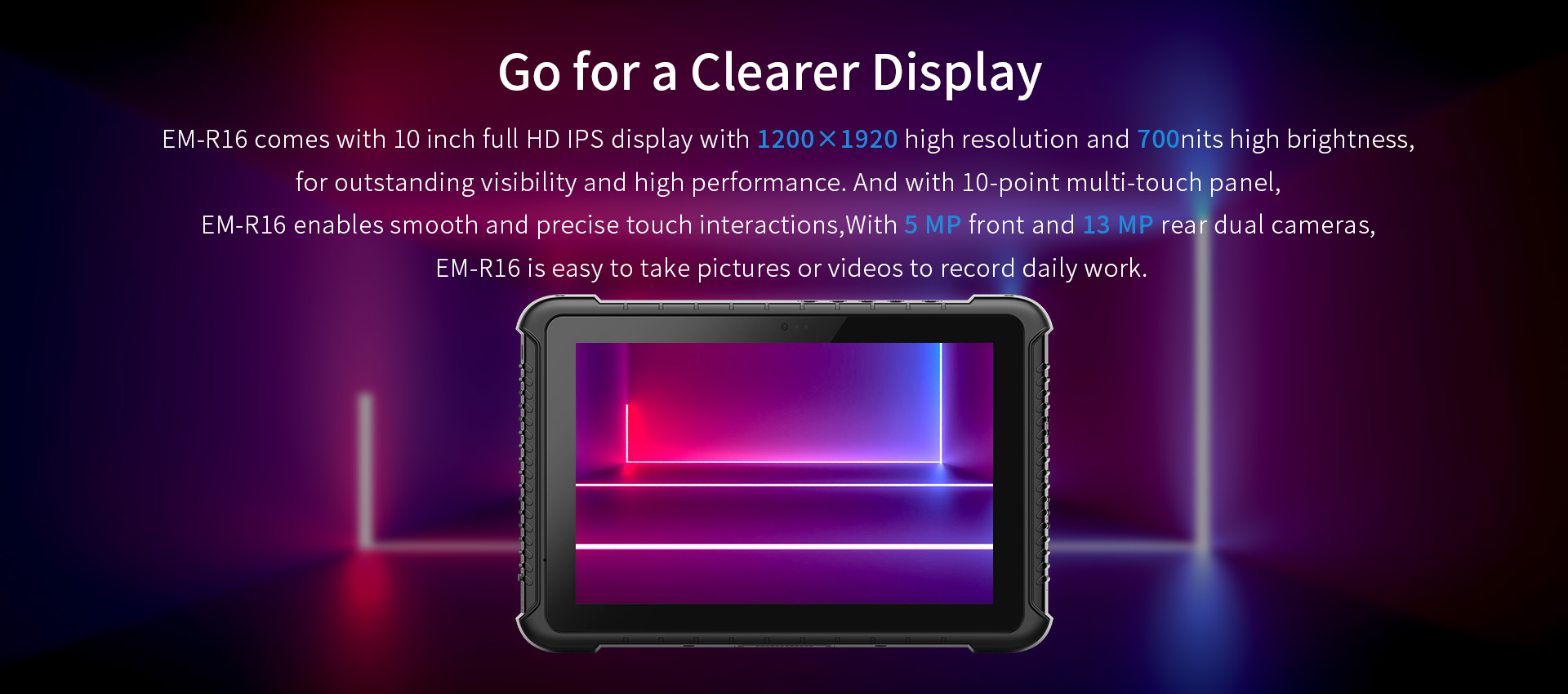 Industrial Tablet PC with Scanner and NFC Card Reader 10-Inch Rugged Android Tablet