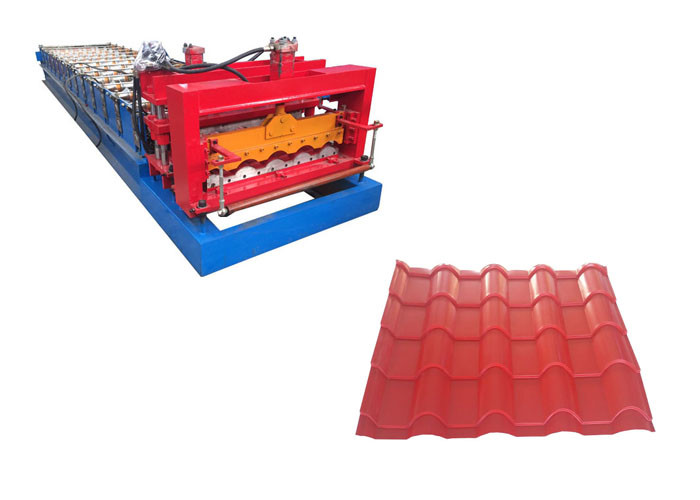 Antique Roof Glazed Tile Roll Forming Machine 45# Steel Material Dimension 7.5*0.8*1.5m