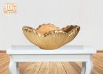 Home Decor Gold Leaf Fiberglass Decoration Table Vase Flower Serving Bowl