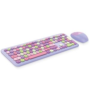 Quality Macaron Round Keyboard Lipstick Girl Wireless Mouse Punk Office Suite For Windows wholesale