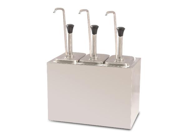 Stainless Steel Three Head Jam Squeezer, Three Bucket Sauce Dispenser Pump,