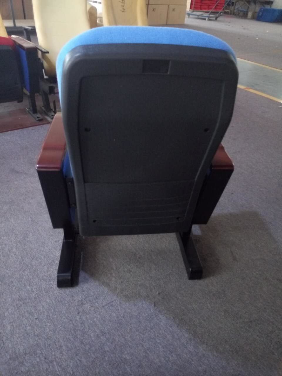 Movable Foot Fold Up Fabric Auditorium Chairs With PP Back / Church Hall Chair