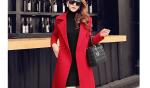Thickening of ladies wool and cotton turn-down collar coat fashion and casual