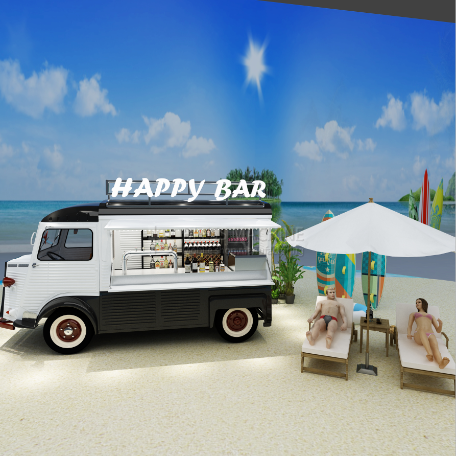 Beverage Coffee Van for Flour Mill Application Design Electric Tricycle Ape Food Truck