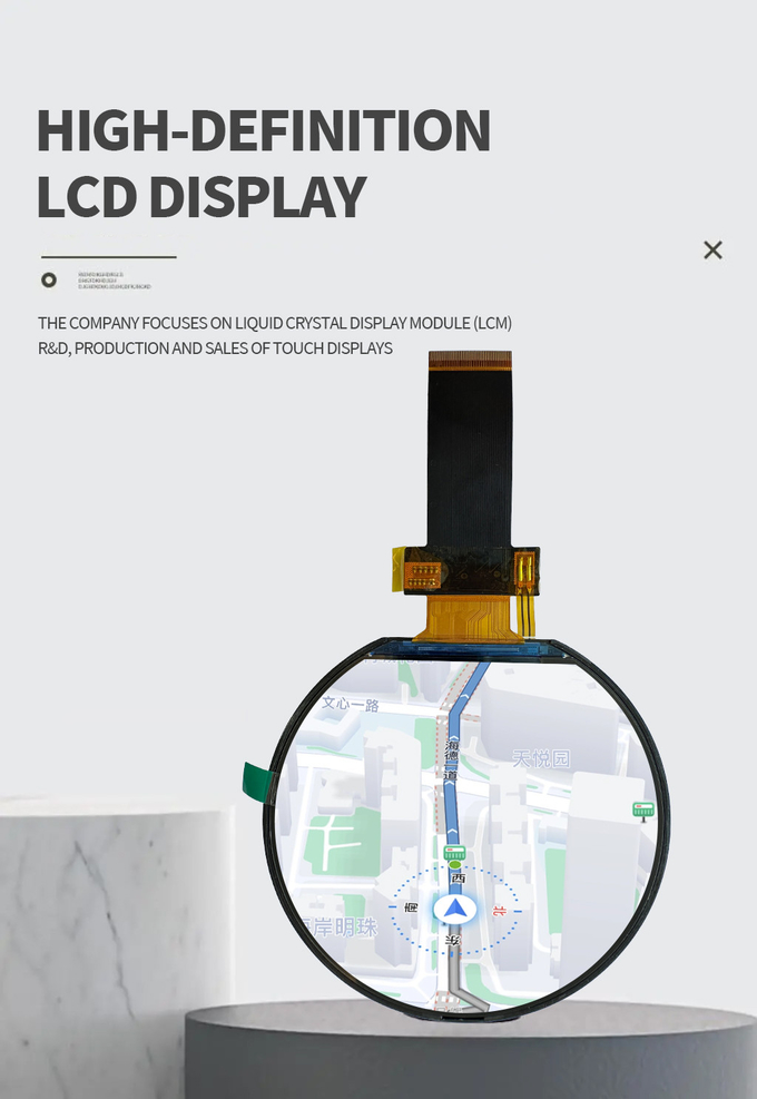 40 Pin Circular TFT LCD Screen Display 360x360 RGH 3.6 Inch ST72566