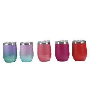Quality 12 OZ Stainless Steel Wine Tumbler With Lid Wine Glass Tumbler Double Wall Vacuum Insulated Travel Tumbler Cup For Coffee Wine Cocktails wholesale