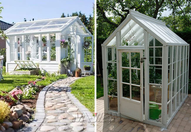 Small Backyard Outdoor Garden Greenhouse Addition Around To House