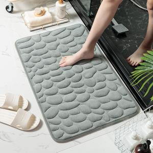 Quality Custom Logo Cobblestone Embossed Bathroom Non-slip Carpets for Bathtub and Shower Room wholesale
