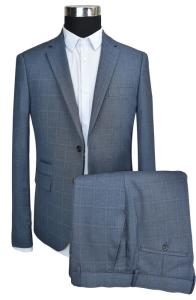 Quality Spring Slim Fit Tailored Suits Grey Check 42-62 Size Adults Business wholesale