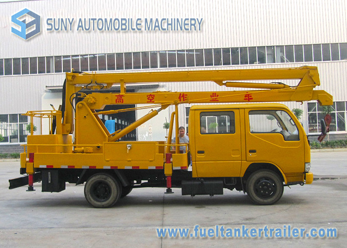Professional DFAC 18m High Operation Boom Truck Rentals Yellow And White