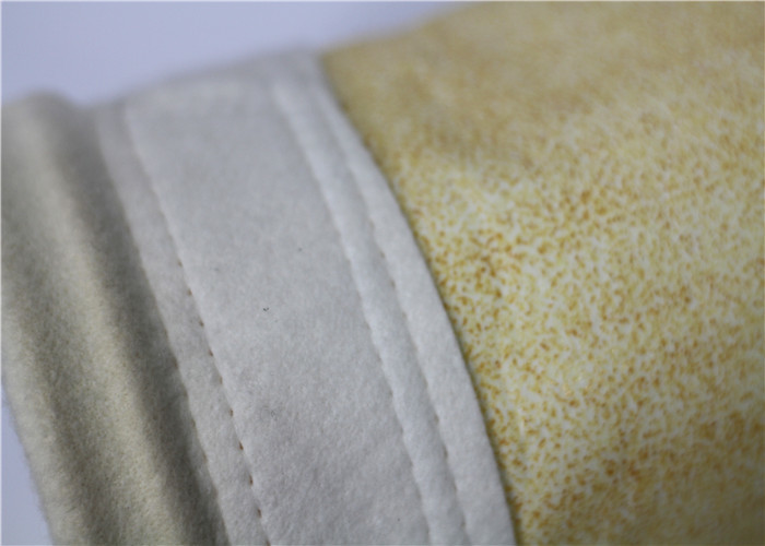 Economical Nomex Needle Felt , Liquid Filter Bag Low Pressure Drop Yellow