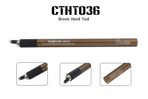 Quality Metal Brown Permanent Makeup Manual Tattoo Pen With 12.5cm Length 1.0cm Diameter wholesale