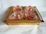 Multifunctional metal frame square shaped platter