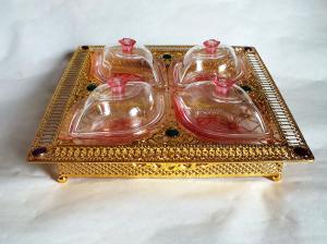 Quality Multifunctional metal frame square shaped platter wholesale