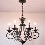 Vintage Loft Retro Chandelier Beige Black Color Vintage lustre American Candle