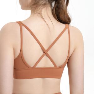 Quality Sexy Cross Shockproof Gathering Ladies Sports Bra Shaping Fitness Womens Yoga Bra wholesale