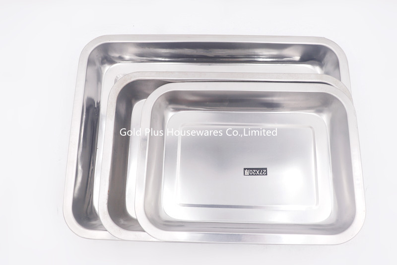 Multifunction 32x22cm Stainless Steel Tray Inverted Oil Pans Fruit Plate