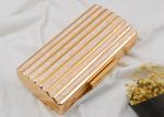 Hardware Box Rose Gold Clutch Bag , Glitter Champagne Color Evening Clutch Purse