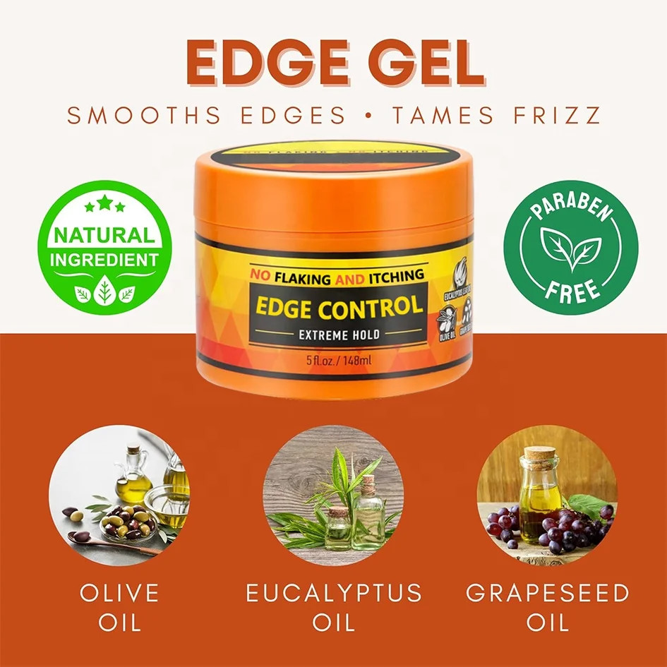 24 Hours Hold Edge Control Shining Hair Jam Braid 64oz Gel No Flaking Wholesale Braiding Gel Extra Hold For Thick 4C Hair