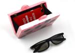 Multi Glitter Pink Dressing Acrylic Clutch Bag With Grey Dots Large Space Design