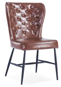 Quality Metal Leg PU Leather Luxury Upholstered Painted Dining Chair wholesale