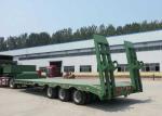 Low-bed Semi Trailer Truck 3 Axles 60Tons 15m for Loading construction machine