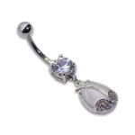 Water Drop Crystals 316 Stainless Steel Belly Button Rings Jewelry 10mm
