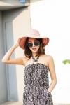 AK17593 fashion sunny beach foldable summer straw hats for womens in stock ,