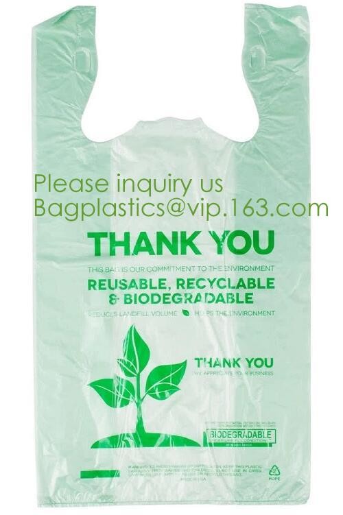 Organic Recycling and compostable bag,Eco friendly Compostable,compostable biobased plastic tshirt bag bagease bagplasti