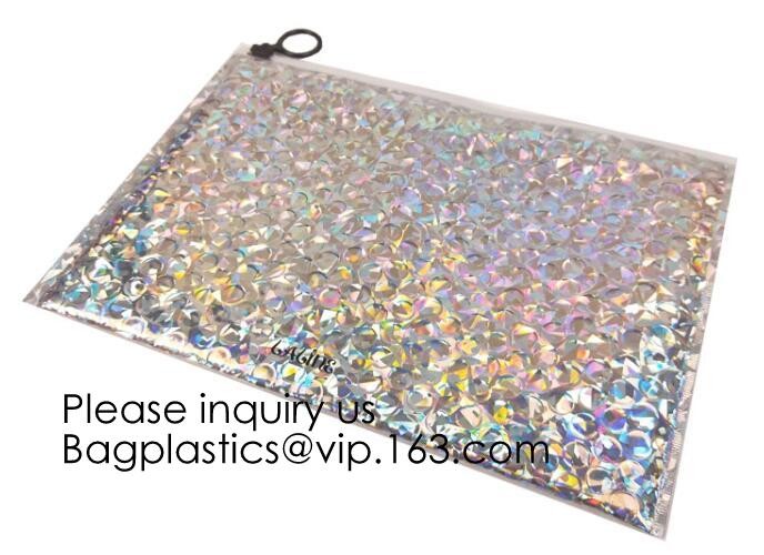 Colored PVC Film Bubble Bag/Special PVC k Bubble Bag/New Material Bubble Mailer With Zipper, bagease, bagplastics
