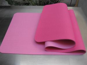 Quality Pink Colour Double Layer TPE Non Slip Yoga Mat for Home Gym for Women Men, 72” x 26” x 1/4 inch wholesale