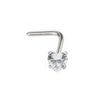 Round Crystals 20G Surgical Steel Nose Stud L Shape non plated