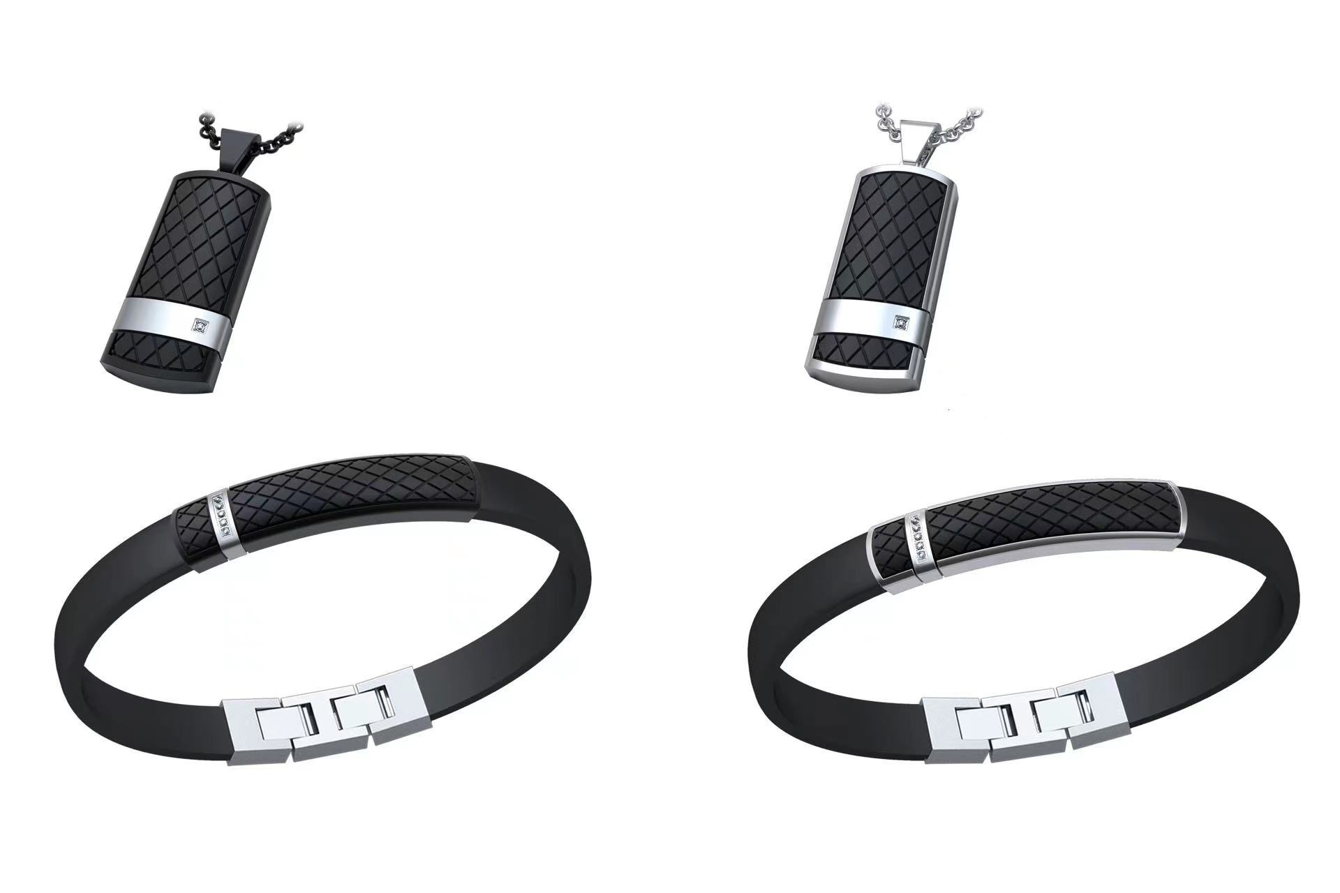 Religion Men Stainless Steel Jewelry Set Plated Cross Necklace Bracelet Ring Set